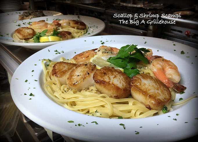 Product: Shrimp & Scallop Scampi - The Big A Grillehouse in East Stroudsburg, PA Steak House Restaurants