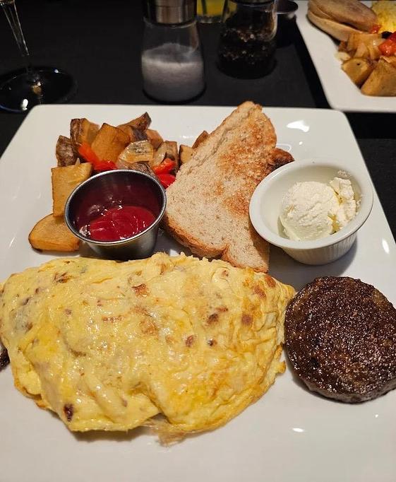 Product: Ham, white onions, red bell peppers. Served with your choice of home fries, fruit or smoked gouda grits; choice of biscuit, toast (sourdough or
wheat), or whole wheat English muffin. - Midtown Cafe in Nashville, TN American Restaurants Product: Ham, white onions, red bell peppers. Served with your choice of home fries, fruit or smoked gouda grits; choice of biscuit, toast (sourdough or
wheat), or whole wheat English muffin. - Midtown Cafe in Nashville, TN American Restaurants