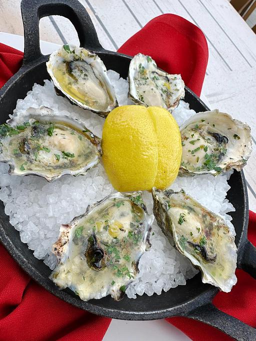 Product: Baked Oyster “Scampi” - Salty's on Alki in Alki Beach, West Seattle - Seattle, WA American Restaurants