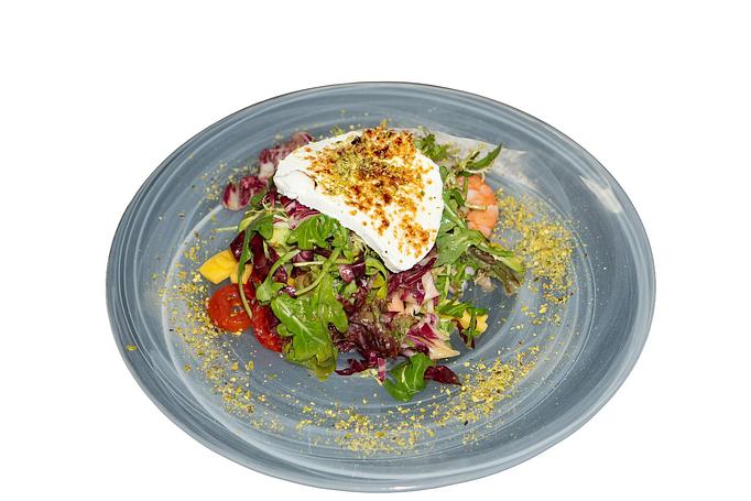 Product: ENSALADA CON GAMBAS, MANGO, AGUACATE Y QUESO DE CABRA - Taberna del Alabardero in Washington, DC Spanish Restaurants