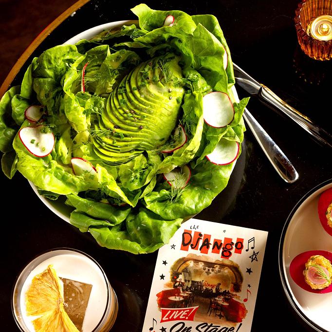 Product: The Django | Jazz Club and Restaurant in Downtown NYC | Boston Bibb - Avocado, shaved radishes, summer herbs, lemon vinaigrette - The Django in TriBeCa - New York, NY American Restaurants
