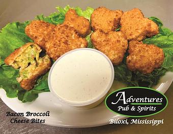 Product: Broccoli, Bacon & Cheese Bites - Adventures Pub & Spirits in Downtown Biloxiu - Biloxi, MS Pubs