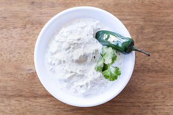 Product: Yogurt Jalapeno is Papular Creamy Yogurt dip. Made with fresh dices jalapeno, fresh cilantro. - Aiden's Grill in la crescenta / montrose / sunlandtujunga  /goendale - Glendale, CA Mediterranean Restaurants