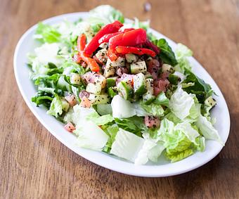 Product: Romain heart lettuce. cucumber, tomato, bell pepper. - Aiden's Grill in la crescenta / montrose / sunlandtujunga  /goendale - Glendale, CA Mediterranean Restaurants