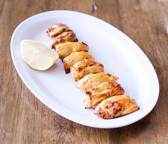 Product: Persian Chicken thighs kabob, boonless (dark meat) daily well marinaded with dairy, onion, lemon juice, oil and authentic persian seasoning cook on open flame to perfection. - Aiden's Grill in la crescenta / montrose / sunlandtujunga  /goendale - Glendale, CA Mediterranean Restaurants