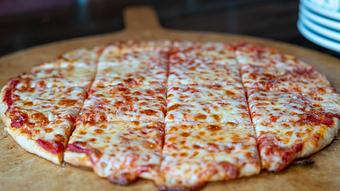 Product: Gluten-Friendly Tavern Style Pizza - cheese - Blue Pan Pizza in Congress Park - Denver, CO Dessert Restaurants Product: Gluten-Friendly Tavern Style Pizza - cheese - Blue Pan Pizza in Congress Park - Denver, CO Dessert Restaurants