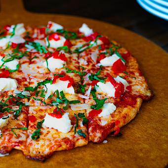 Product: Sweet Piquente Peppers, Fior Di Latte Fresh Mozzarella, Fresh Basil, EVOO - Brown Dog Pizza in Downtown Telluride, Main Street - Telluride, CO Bars & Grills