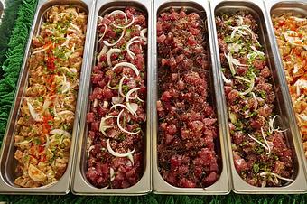 Product: Auction fresh poke made fresh every day in our Fish Market. - Nico's Pier 38 in Kalihi-Palama - Honolulu, HI Restaurants/Food & Dining