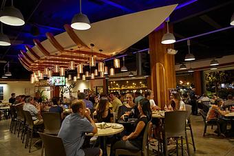 Product: Our dining area features our one of a kind boat bar. It's more beautiful in person. - Nico's Pier 38 in Kalihi-Palama - Honolulu, HI Restaurants/Food & Dining