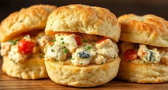 Product: handpicked blue crab, low country pimento cheese, chive and cheese biscuit - Coastal Kitchen and Bar in Uptown - Charlotte, NC American Restaurants