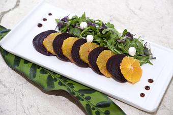 Product: Florida Oranges, Arugula, Goat Cheese, Raspberry Balsamic Vinaigrette - The Palms AVEDA Spa in Miami Beach - Miami Beach, FL Beauty Salons
