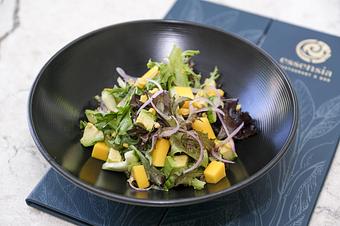 Product: Mixed Greens, Mango, Roasted Florida Corn, Avocado, Cucumbers, Onion, Sherry Wine Vinaigrette - The Palms AVEDA Spa in Miami Beach - Miami Beach, FL Beauty Salons