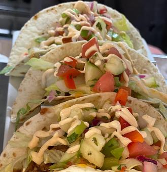 Product: Savor the Flavor with Our Yummy Ahi Tuna Tacos! Voted the Best on the Island! - Geddy's in Downtown Bar Harbor, just steps from the town pier. - Bar Harbor, ME American Restaurants