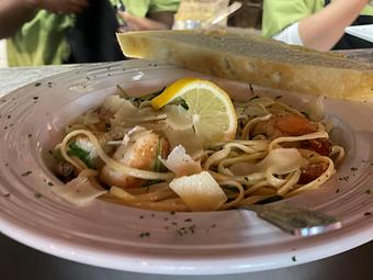 Product: Indulge in Our Delectable Shrimp and Scallop Scampi ... Just like being in Italy! - Geddy's in Downtown Bar Harbor, just steps from the town pier. - Bar Harbor, ME American Restaurants