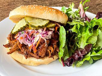 Product: Pulled Pork Sandwich - Hugo's Studio City in Valley Village - Studio City, CA Vegetarian Restaurants