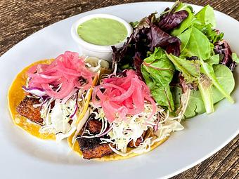 Product: Blackened Salmon Tacos - Hugo's Studio City in Valley Village - Studio City, CA Vegetarian Restaurants