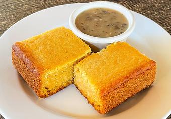 Product: Corn Bread & Gravy - Hugo's Studio City in Valley Village - Studio City, CA Vegetarian Restaurants