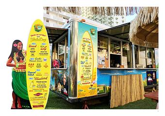 Product: Wakiki Area 2017-2022 - Hula Dog - Hawaiian Style Hot Dog in Kapiolani 24 Fitness- Convention Center - Honolulu, HI Comfort Foods Restaurants