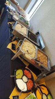 Interior: Chicken Taco Bar is another popular lunch option - Asante Catering in Sacramento, CA American Restaurants