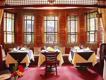 Interior: Library Windows - Briarhurst Manor in Manitou Springs, CO Restaurants/Food & Dining