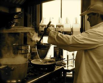 Interior: Making Risotto - Centre Street Bistro in Nantucket, MA Restaurants/Food & Dining