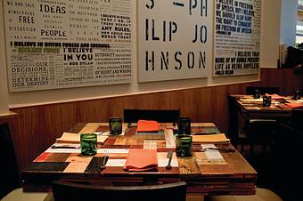 Interior: Tables by Piet Hein Eek - Credo in Financial District - San Francisco, CA Italian Restaurants