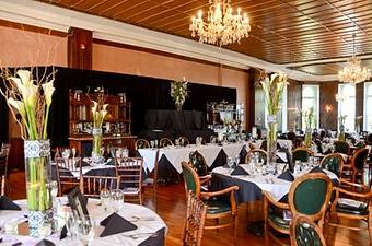 Interior: Wedding Reception Venue - Crystal Dining Room in 1886 Crescent Hotel & Spa - Historic Loop - Eureka Springs, AR American Restaurants
