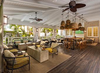 Interior: Essensia Lounge Terrace Daytime - Essensia Restaurant at The Palms Hotel & Spa in Miami Beach - Miami Beach, FL Global Restaurant