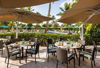 Interior: Essensia Poolside Terrace Daytime - Essensia Restaurant at The Palms Hotel & Spa in Miami Beach - Miami Beach, FL Global Restaurant