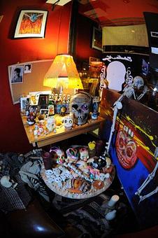 Interior: "Dia de los Muertos" Altar - Estrella Negra in Logan Square/ Bucktown border - Chicago, IL Latin American Restaurants