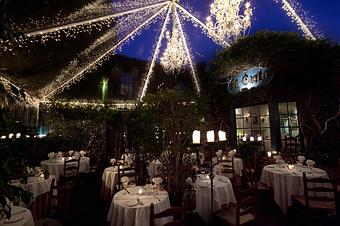 Interior: Front Patio at Night - Il Cielo in Beverly Hills - Beverly Hills, CA Italian Restaurants