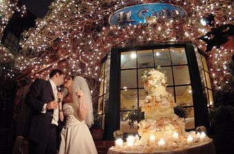 Interior: Wedding Cake - Il Cielo in Beverly Hills - Beverly Hills, CA Italian Restaurants