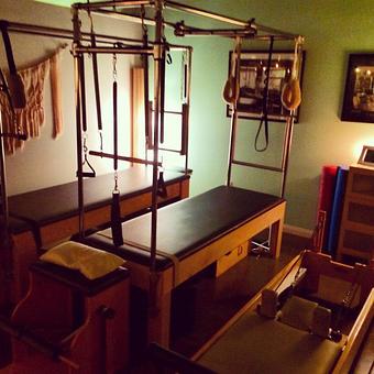 Interior: The Cadillac's, reformer, chair, and ladder barrel (not pictured) - Kore Pilates and Yoga in Murrieta, off California Oaks at the 15 - Murrieta, CA Yoga Instruction