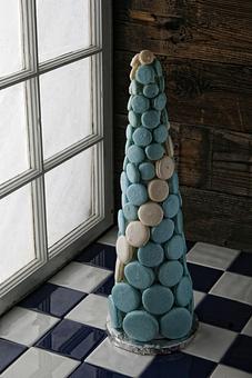 Interior: Custom Macaron Towers are available - La Patisserie Francaise in Northridge Shopping Center Near Target - Arvada, CO Bakeries