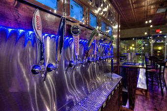 Interior: Only SELF-SERVE BEER WALL in Georgia! - Leopoldo's Pizza in Carrollton, GA Italian Restaurants