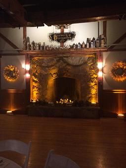Interior: Pemi Hall Fireplace - One Love Brewery in Lincoln, NH American Restaurants