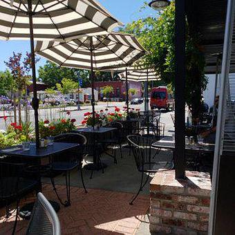 Interior: Great patio for outdoor dining with an great view of the Lakeport Park - Park Place Restaurant in Lakeport, CA American Restaurants