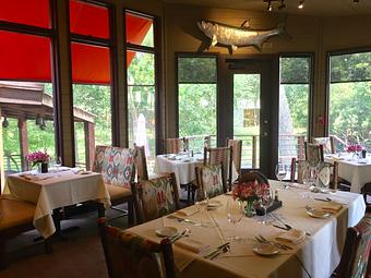 Interior: bar area at Rainbow Lodge in Houston - Rainbow Lodge in North Heights - Houston, TX American Restaurants