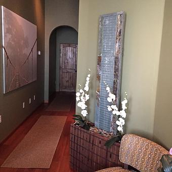 Interior: Start relaxing in our spa waiting area. Breathe in the aromatherapy and listen to the waterfall. - Russo Salon & Spa in Fountain Hills, Across from Bashas, 2 blocks West of the fountain. - Fountain Hills, AZ Beauty Salons