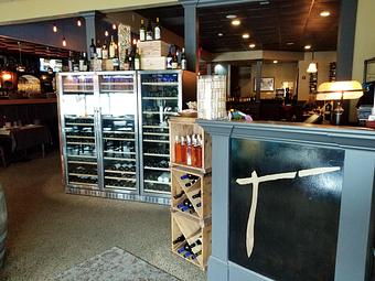 Interior: Entrance and Wine Coolers - Tavolo Wine Bar & Tuscan Grille in Smithfield, RI Italian Restaurants