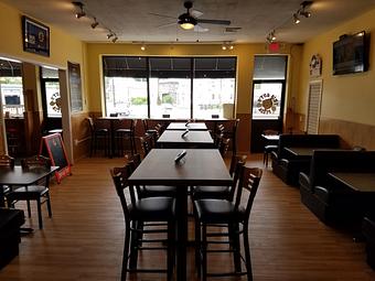 Interior: Now open! Our new dining room complete with DirecTv, Buzztime Trivia, Booth Seating, Draft Beer, Burgers and more! - The 78 Pub @ This Guy's Pizza in Johnston, RI Pizza Restaurant