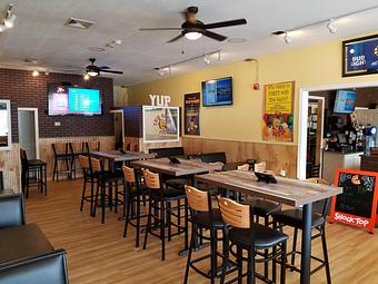 Interior: Now open! Our new dining room complete with DirecTv, Buzztime Trivia, Booth Seating, Draft Beer, Burgers and more! - The 78 Pub @ This Guy's Pizza in Johnston, RI Pizza Restaurant