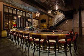 Interior: View at Bar 104 - The Chicago Firehouse Restaurant in Chicago, IL Steak House Restaurants