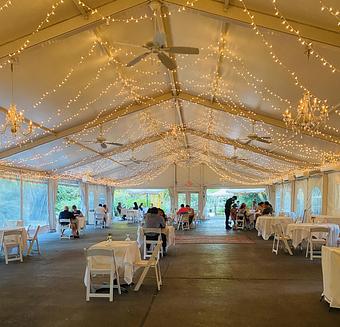 Interior: Our large tented space for #gardendining is climate controlled.  Socially distanced tables offer amazing views of the #patapscoriver and our extensive gardens. - The Elkridge Furnace Inn and Garden House in Elkridge, MD American Restaurants