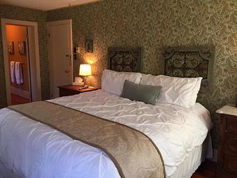 Interior: Room #13 king bed - The Frogtown Inn & 6 Acres Restaurant in Canadensis, PA American Restaurants