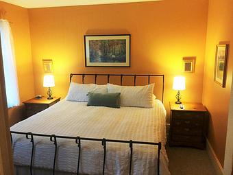 Interior: Room #5 king bed - The Frogtown Inn & 6 Acres Restaurant in Canadensis, PA American Restaurants