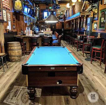 Interior: Sports Side of Bar. Play a game of pool or steelhead darts while you have a drink and enjoy some appetizers! - The Original Patsy's Irish Pub, Laguna Niguel in Laguna Niguel, CA Bars & Grills