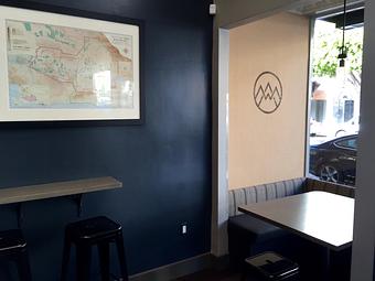 Interior: Window Booth - West Coast Wine • Cheese in Cow Hollow/Marina - San Francisco, CA American Restaurants