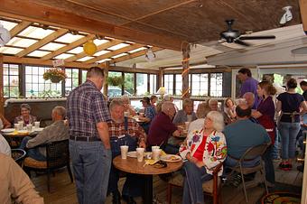 Interior: Patio Gathering - Words AfterWords in Smack in the Middle of Old Hardy Town - Hardy, AR American Restaurants