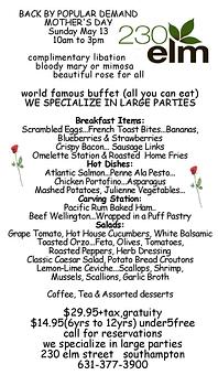 Product - 230 Elm Event Space and Caterers in Southampton, NY American Restaurants